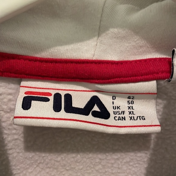 White FILA Logo Sweatshirt with stripes on cuffs and waist - Picture 3 of 3